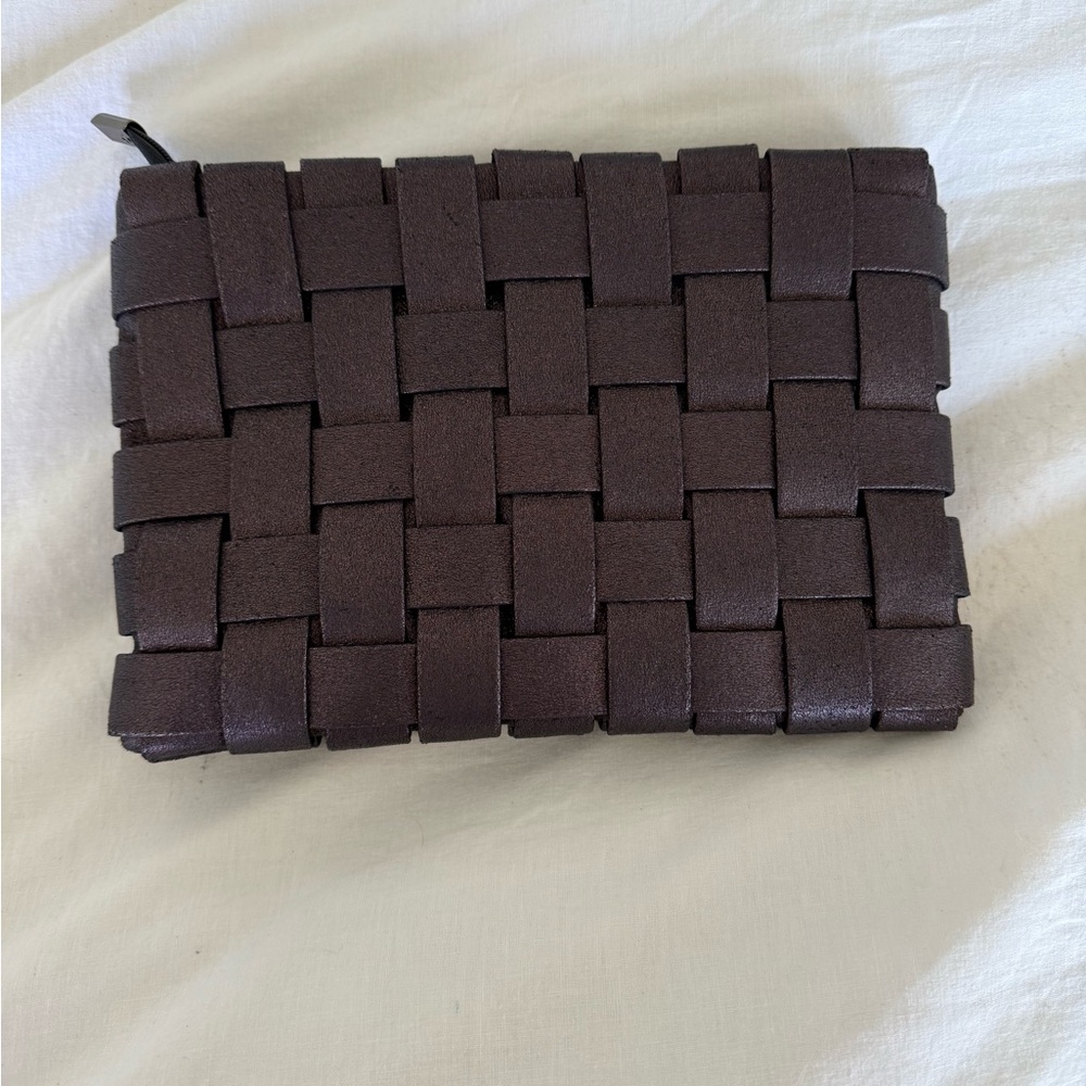 Woven Leather Clutch